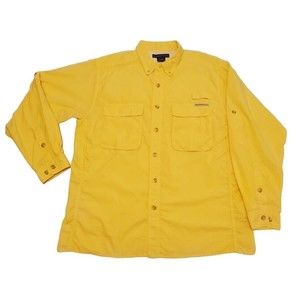 ExOfficio Shirt Mens Large Fishing Vented Button Down Pockets Outdoor Vented